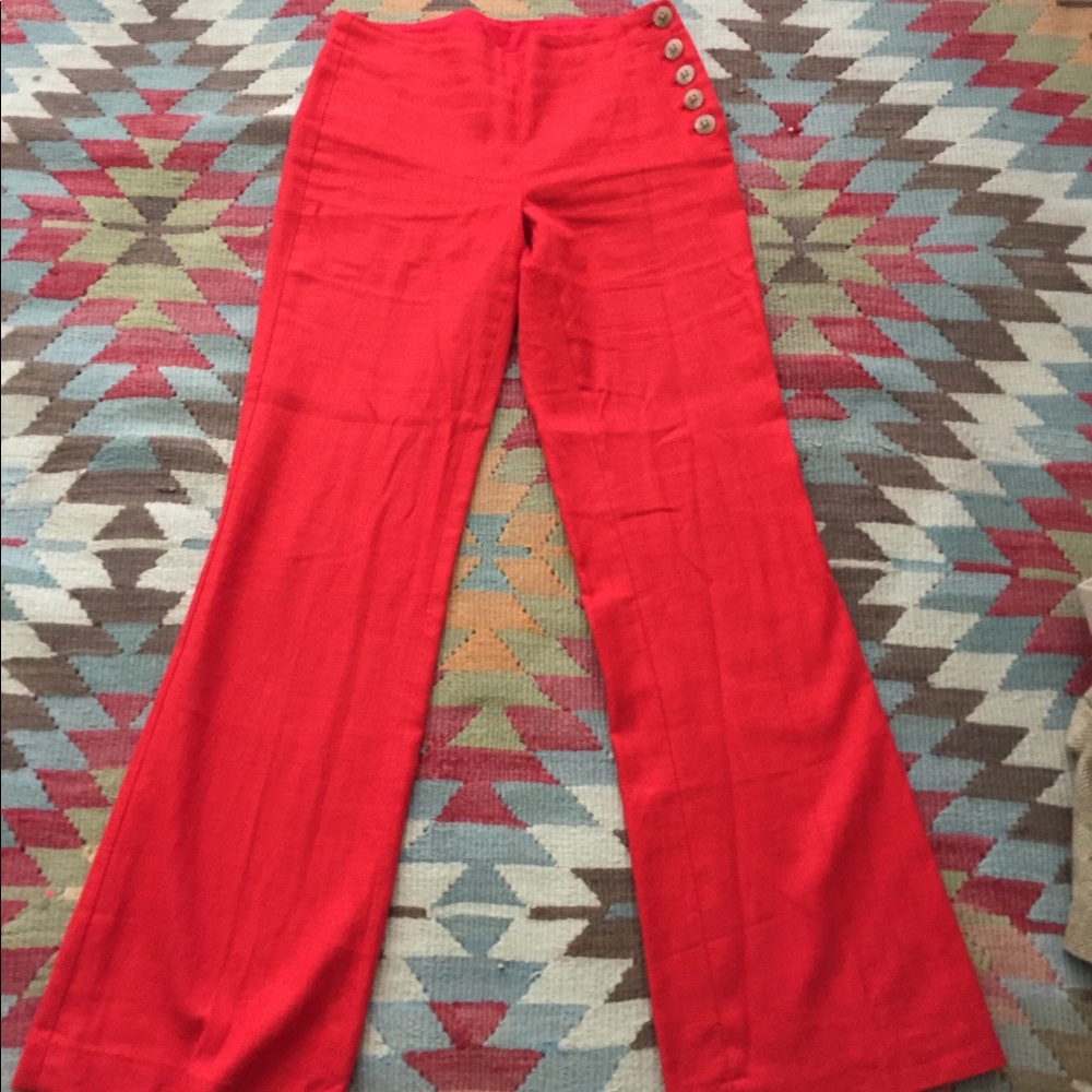 Anthropologie Wide Leg Sailor Linen Pant